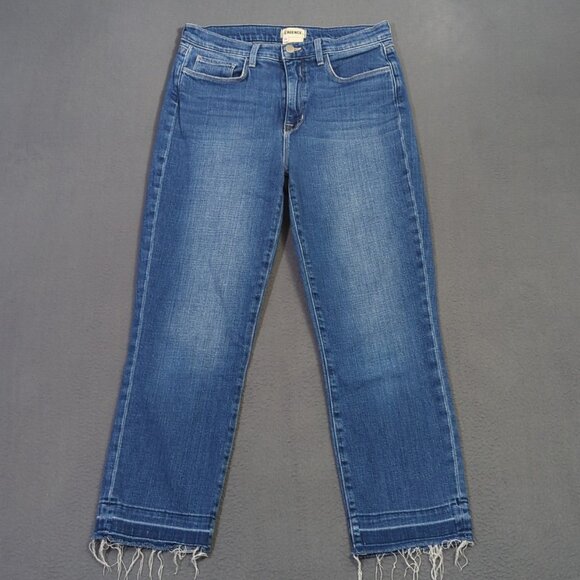 L'agence Jeans Women's 29 Blue Harris High Rise Cropped Denim - Picture 1 of 12